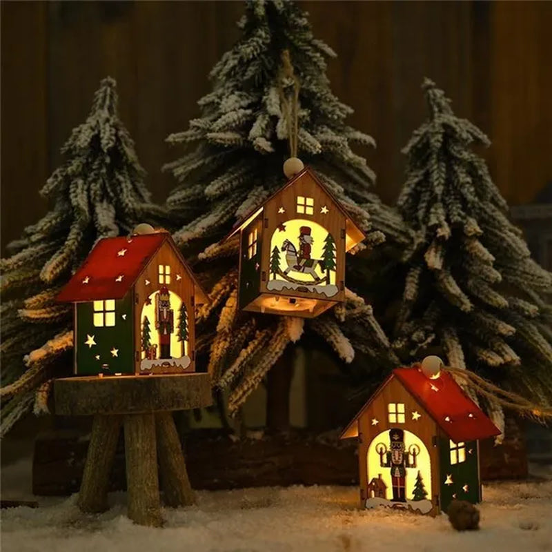 Merry Christmas LED Lights Pendants Ornaments Christmas Table Decoration for Home Xmas Light LED Christmas Decor