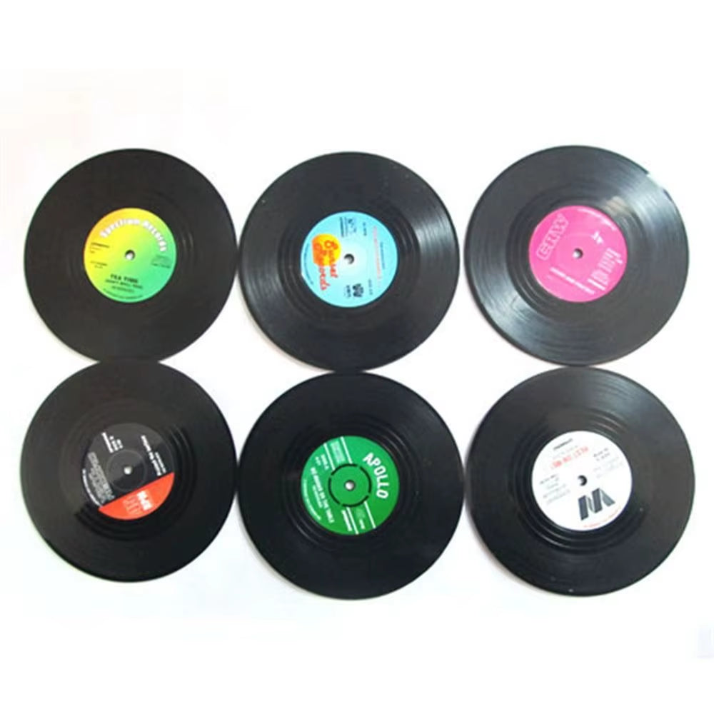 6Pcs Floppy Disk Cup Mat Coasters Drink Coasters Home Decor Bar Accessory SET Heat-Insulated Cup Mats Drinks Holder Home Decor