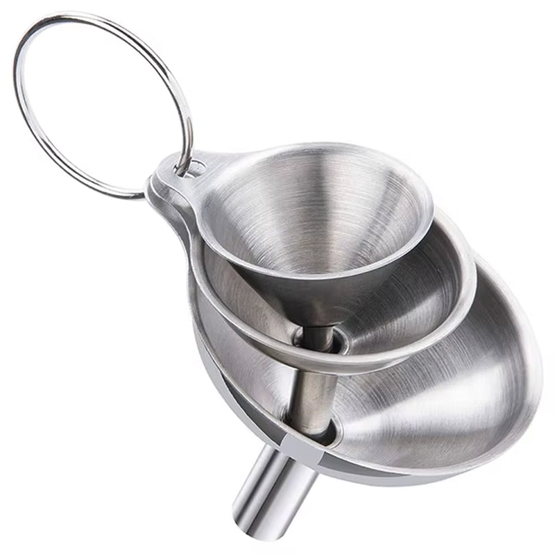3/5 Pcs Stainless Steel Kitchen Funnels Set Food Grade Metal Funnels for Filling Bottles Small Funnels for Essential Oil Spices
