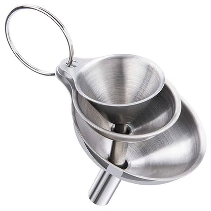 3/5 Pcs Stainless Steel Kitchen Funnels Set Food Grade Metal Funnels for Filling Bottles Small Funnels for Essential Oil Spices