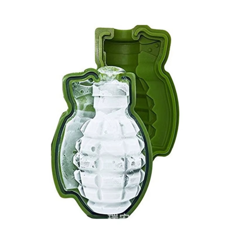 3D Grenade Shape Ice Cube Mold Ice Cream Maker Party Bar Drinks Silicone Trays Molds Kitchen Bar Tool