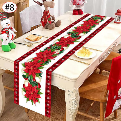 Christmas Table Runner Christmas Decorations Cute Cartoon Santa Claus Gingerbread Man Table Cover Xmas Table Accessories Navidad