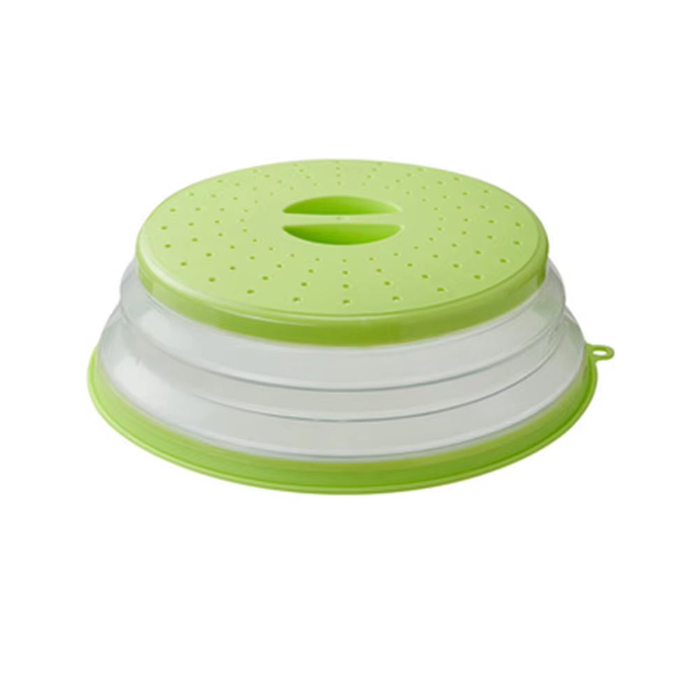 Microwave Splatter Cover Heating Folding Cover Silicone Fresh-Keeping Cover Oil-Proof Splash-Proof Cover with Hook Cooking Lids