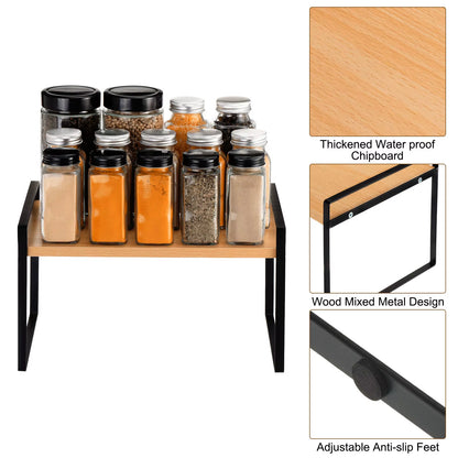 Kitchen Countertop Organizer, Stackable Kitchen Spice Racks Countertop Shelves Suitable for Kitchen Table, Cupboard An