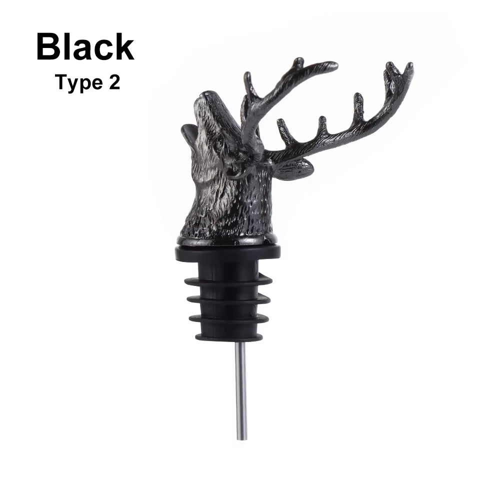 Deer Elk Lion Bull Head Wine Pourer Bottle Stoppers Bar Tools Wedding Party Drinks Wine Aerators Kitchen Tool Accessories