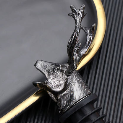 Deer Elk Lion Bull Head Wine Pourer Bottle Stoppers Bar Tools Wedding Party Drinks Wine Aerators Kitchen Tool Accessories
