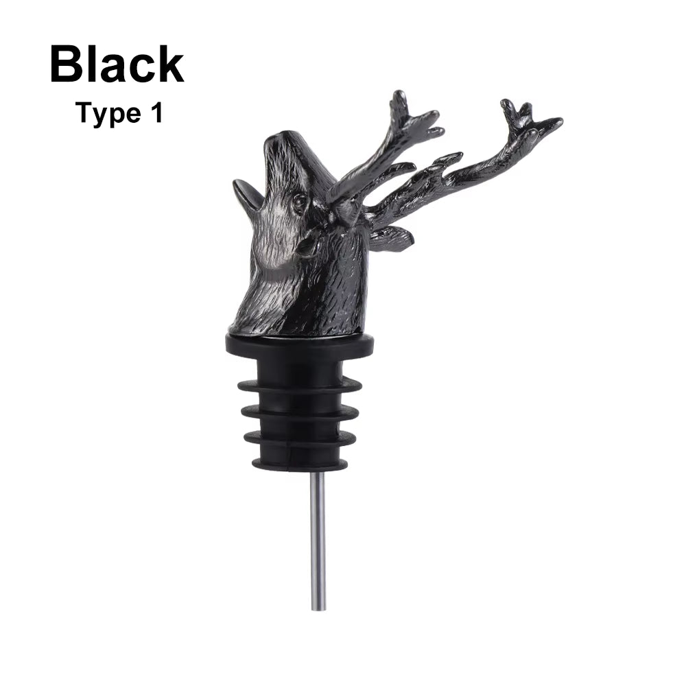 Deer Elk Lion Bull Head Wine Pourer Bottle Stoppers Bar Tools Wedding Party Drinks Wine Aerators Kitchen Tool Accessories