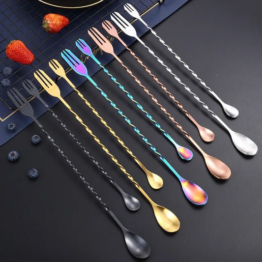 36/32.2Cm Spiral Bar Cocktail Spoon Stainless Steel Bartender Stir Spoons Muddlers Whisky Drinks Mixing Rod Kitchen Accessories