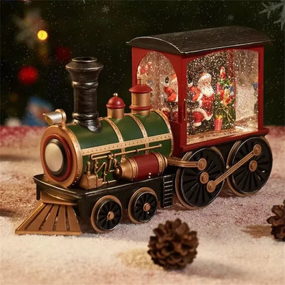 2025 Christmas Gift Train Crystal Ball Ornament Christmas Gift Christmas Eve Decoration Lighting Train Box Crystalball Ornaments