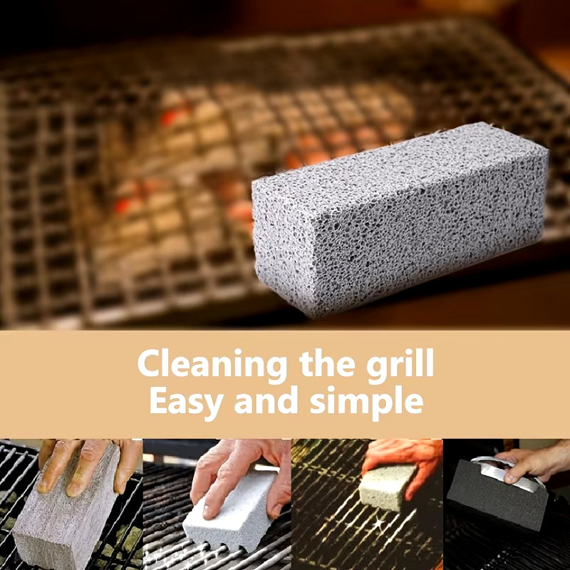 1Pc BBQ Grill Cleaning Brush Brick Block Barbecue Cleaning Stone Pumice Brick for Barbecue Rack Outdoor Kitchen BBQ Tools