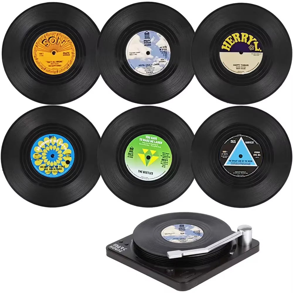 6Pcs Floppy Disk Cup Mat Coasters Drink Coasters Home Decor Bar Accessory SET Heat-Insulated Cup Mats Drinks Holder Home Decor