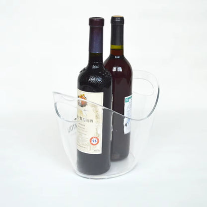4L Clear Plastic Ice Bucket Party Bar Beer Wine Champagne Cooler for Home Kitchen Party Beverage Drinks Cooling Container
