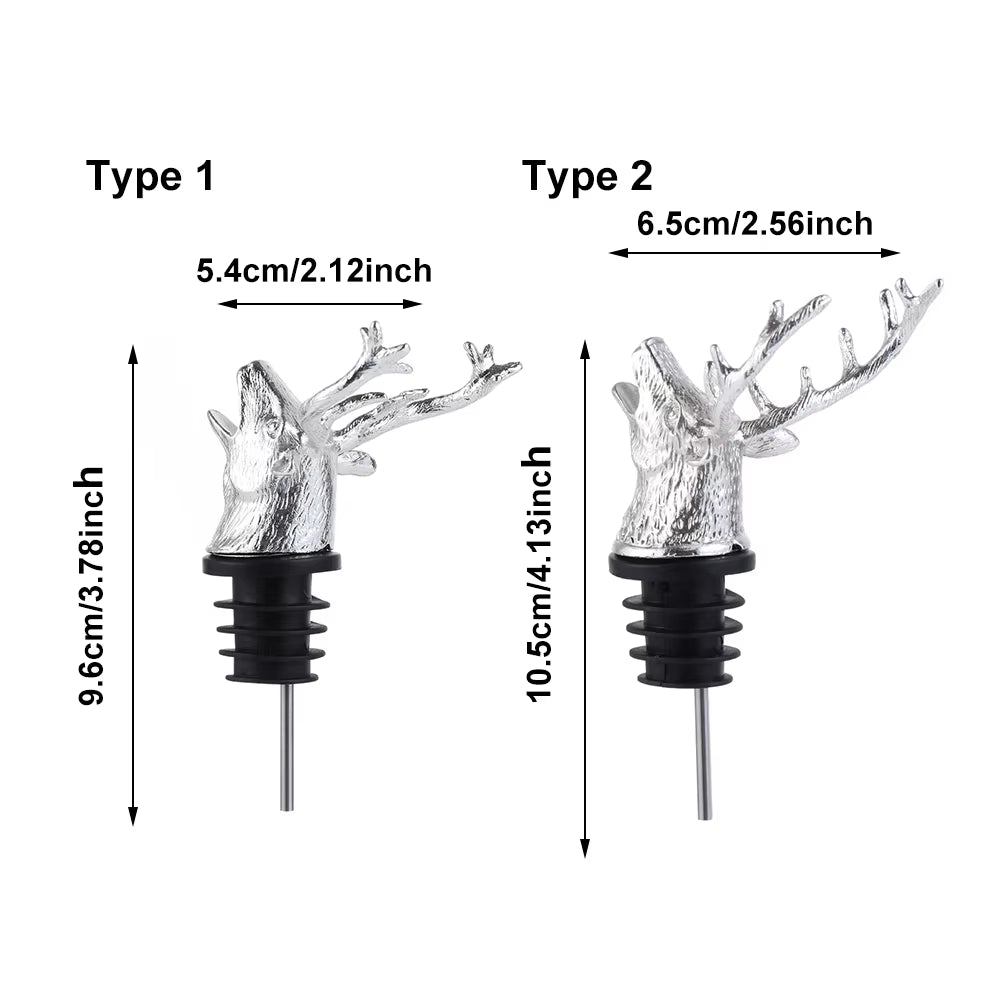 Deer Elk Lion Bull Head Wine Pourer Bottle Stoppers Bar Tools Wedding Party Drinks Wine Aerators Kitchen Tool Accessories