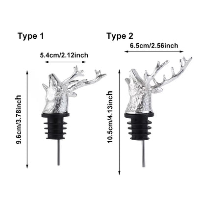 Deer Elk Lion Bull Head Wine Pourer Bottle Stoppers Bar Tools Wedding Party Drinks Wine Aerators Kitchen Tool Accessories