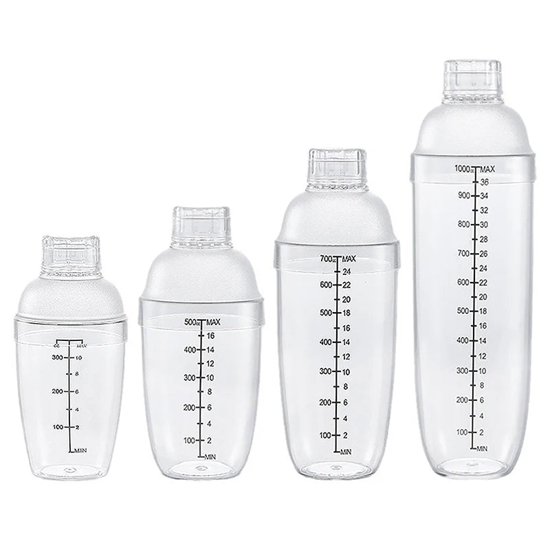 Plastic Cocktail Shaker Hand Shaker Cup with Scales 350Ml/530Ml/700Ml/1000Ml Milk Tea Wine Drink Shaker Mixer Bar Tool
