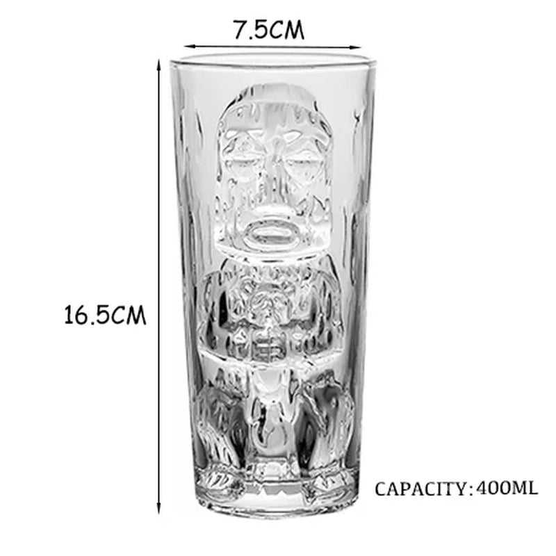 Glass Tiki Mug Modern Bar Tiki Cooler Clear Tumblers