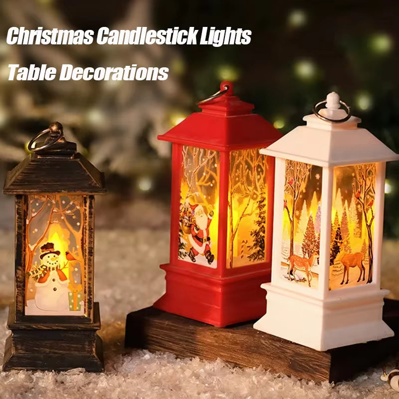 Christmas Candlestick Lights Night Lights Candelabra Lamps Father Christmas Decorations Christmas Table Decorations