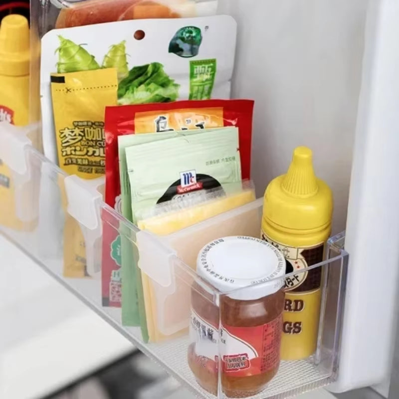 Refrigerator Storage Partition Board Plastic Divider Storage Splint Kitchen Bottle Can Assortment Shelf Organizer Divider Clips