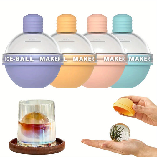Silicone Ice Cube Tray, Sphere Ice Mold, round Whiskey Ice Ball Maker Mold, Set of 4, Kitchen Tools for Whiskey and Cocktails, 2