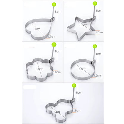 Stainless Steel 5 Style Fried Egg Pancake Shaper Omelette Mold Mould Frying Egg Cooking Tools Kitchen Accessories Gadget