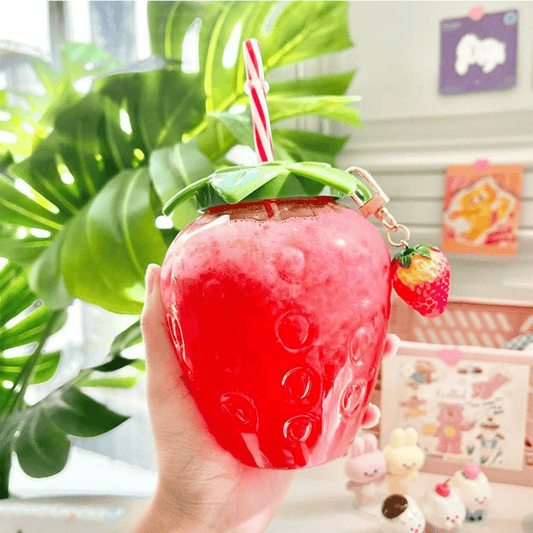 Strawberry Straw Bottle – Sip Sweet, Stay Cool