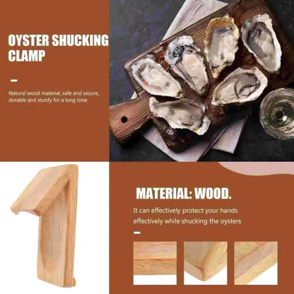 Oyster Shucking Clamp Hand Clam Shellcrab Sheller Opening Clip Shells Wood Oyster Shucking Opener Shucker Seafood Clamp