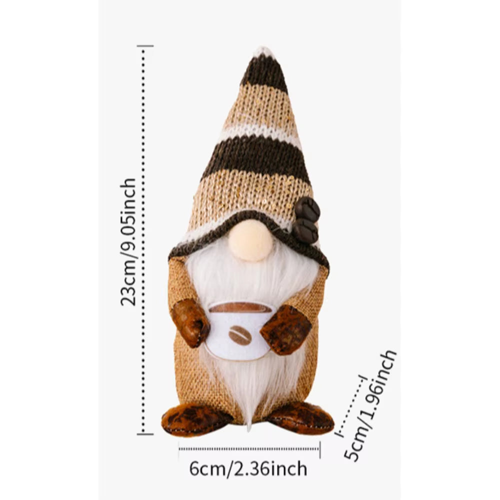 1/2 Pcs Coffee Gnome Coffee Bar Decoration, Handmade Swedish Gift Farmhouse Plush with Coffee Bag Christmas Kitchen Decoration