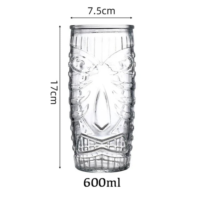 Glass Tiki Mug Modern Bar Tiki Cooler Clear Tumblers