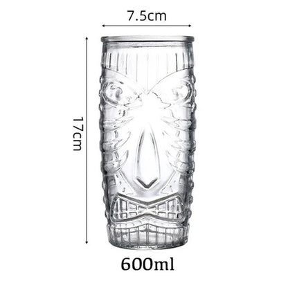 Glass Tiki Mug Modern Bar Tiki Cooler Clear Tumblers