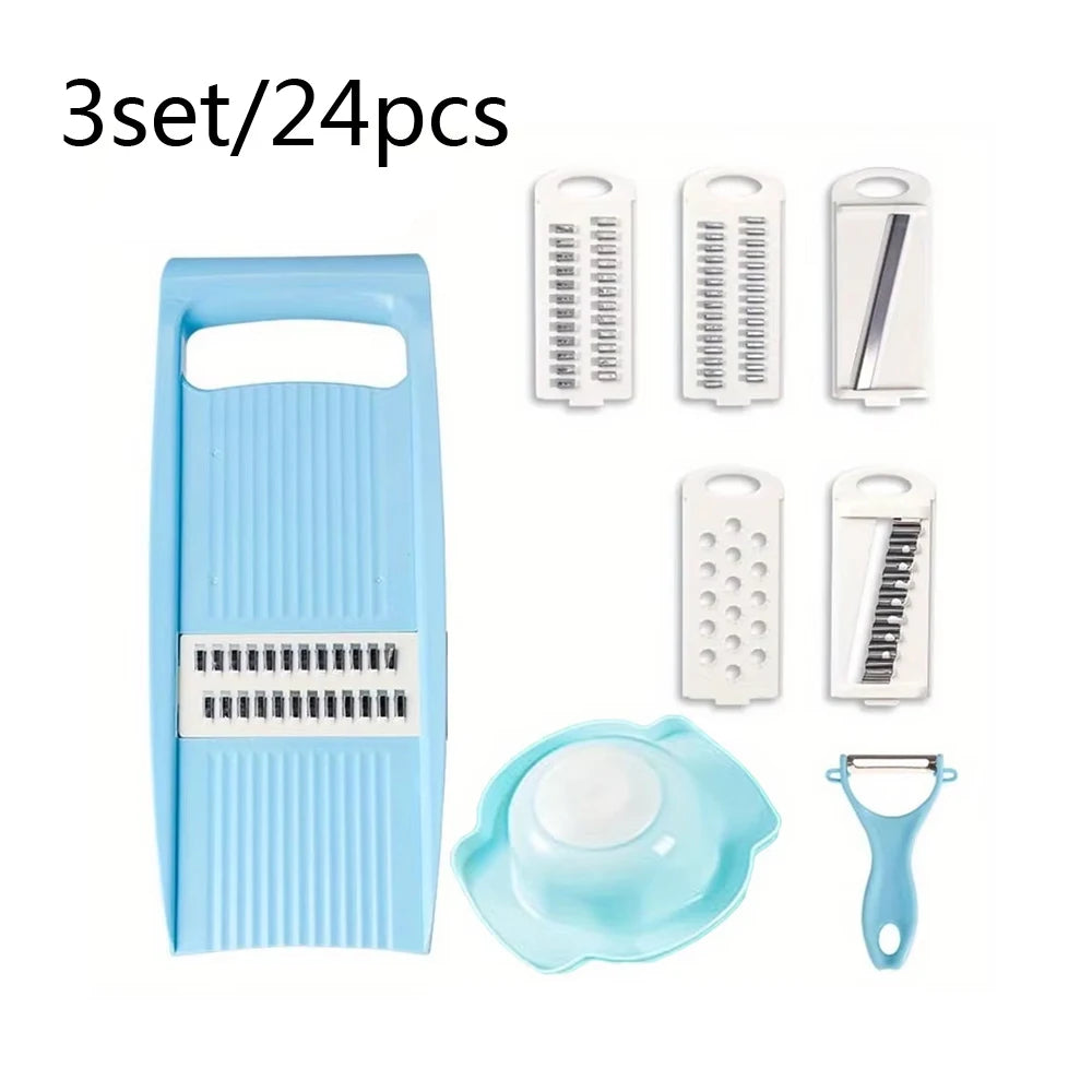5 In1 Vegetable Fruit Slicer Multifunctional Manual Food Grater Cutter Potato Household Chopper Kitchen Veggie Dicer Gadgets