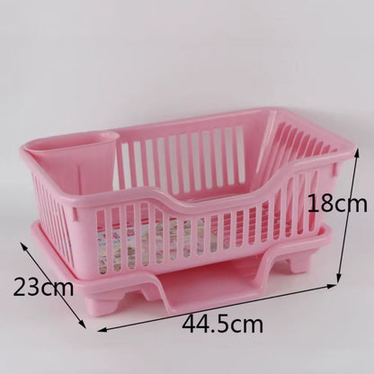 Dish Drying Rack Kitchen Utensils Drainer Rack with Drain Board Countertop Dinnerware Plates Bowls Chopsticks Spoons Organizer