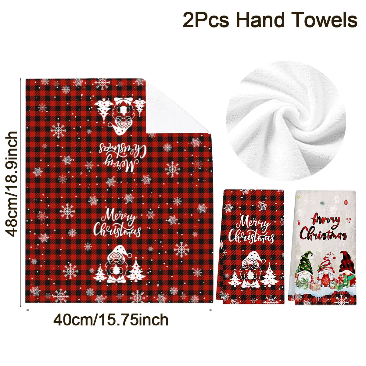 2Pcs Christmas Kitchen Towels Merry Christmas Party Decoration 2025 Xmas Gnome Home Kitchen Dish Cloth Navidad New Year Gifts
