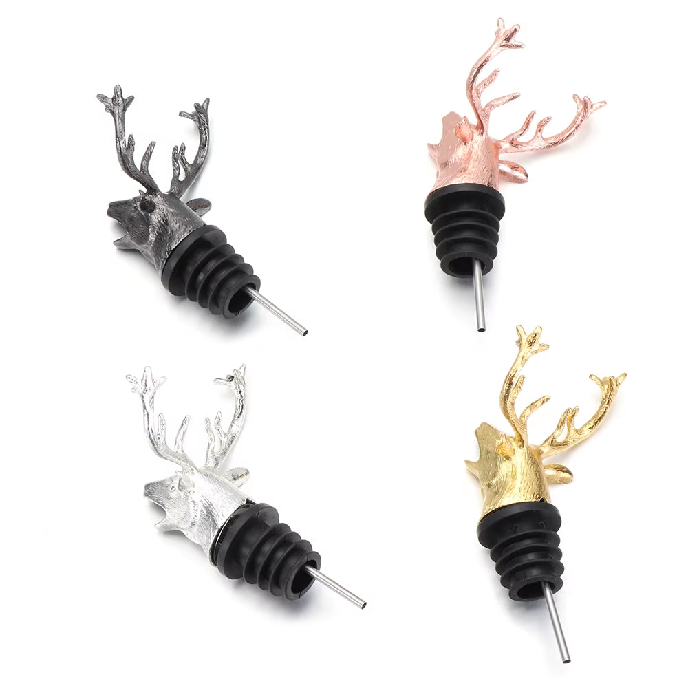 Deer Elk Lion Bull Head Wine Pourer Bottle Stoppers Bar Tools Wedding Party Drinks Wine Aerators Kitchen Tool Accessories