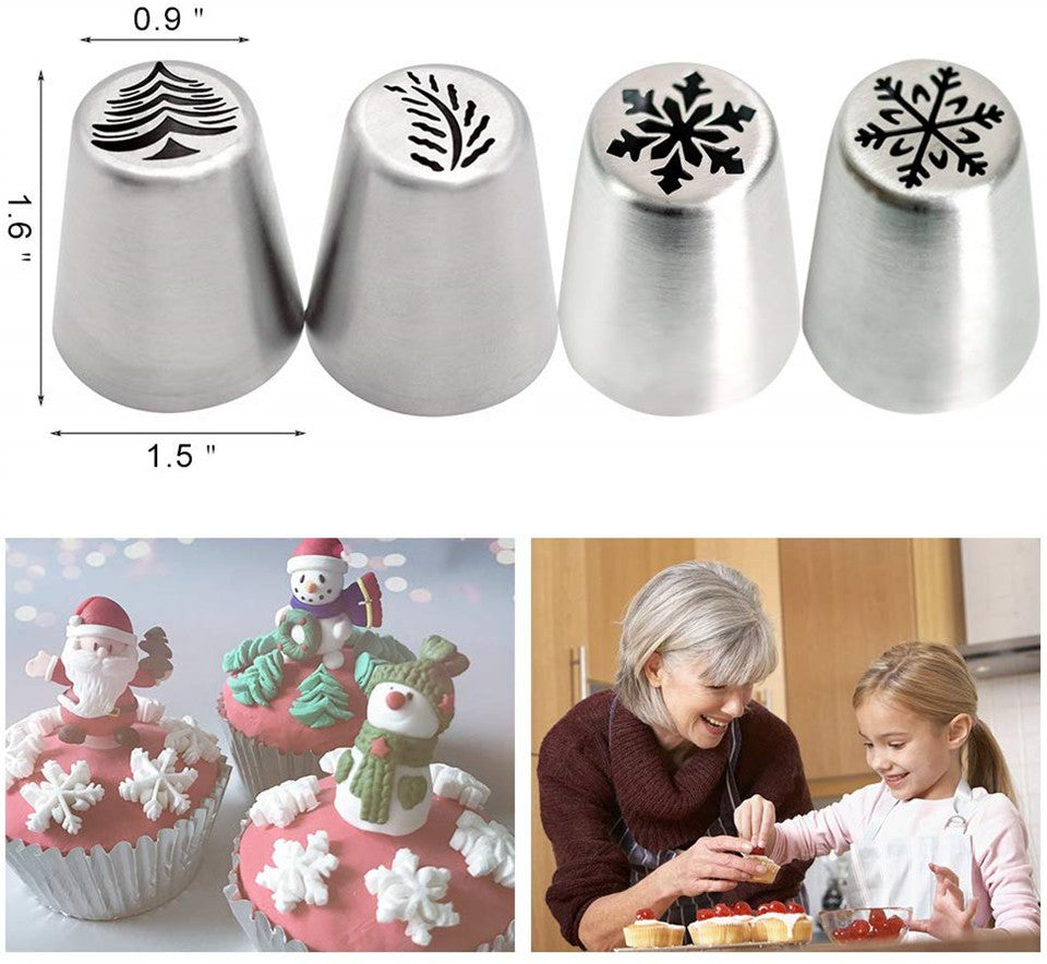 Snowflake Cream Decorating Mouth Is More Fancy Christmas Kitchen Tools