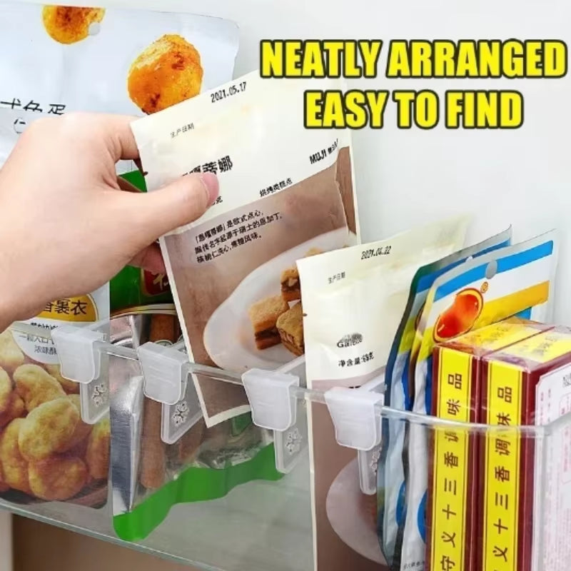 Refrigerator Storage Partition Board Plastic Divider Storage Splint Kitchen Bottle Can Assortment Shelf Organizer Divider Clips