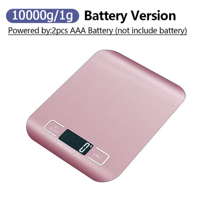 5Kg/10Kg Digital Kitchen Scale LCD Display Stainless Steel Electronic Scales Home Jewelry Food Snacks Weighing Baking Tools