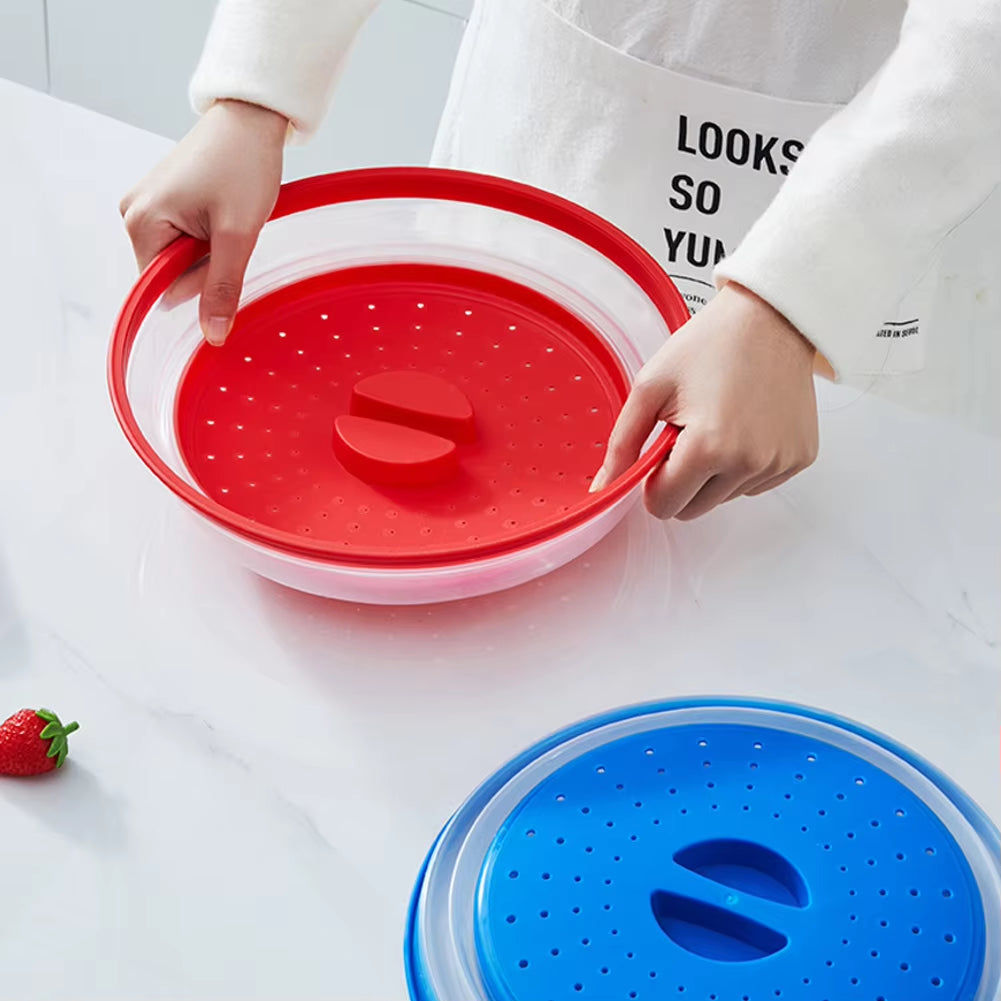 Microwave Splatter Cover Heating Folding Cover Silicone Fresh-Keeping Cover Oil-Proof Splash-Proof Cover with Hook Cooking Lids