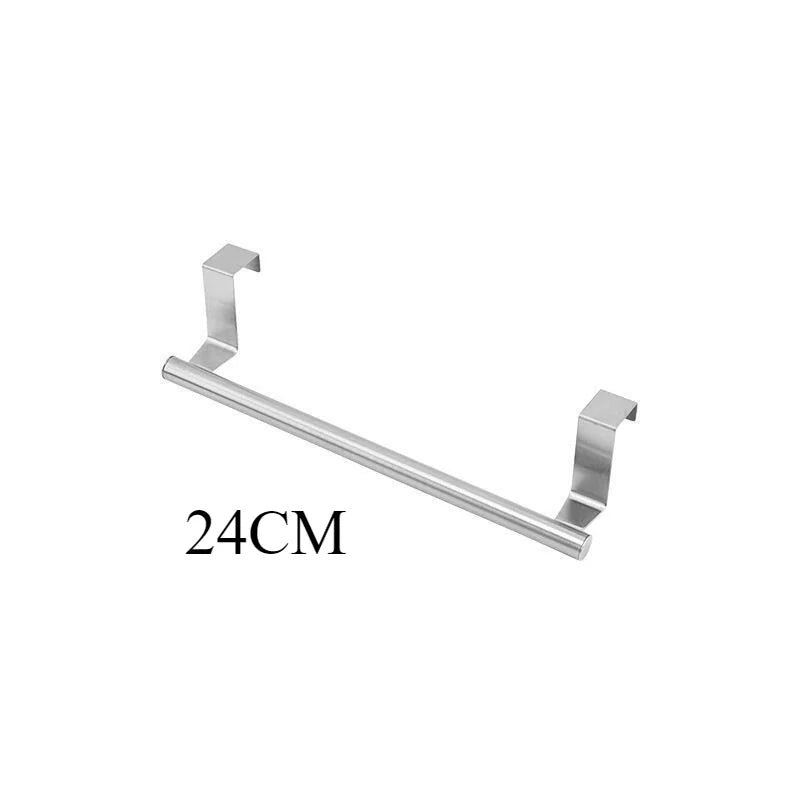 Towel Rack over Door Stainless Steel Towel Bar Storage Organizer Bathroom Kitchen Cabinet Door Hanging Towel Rack