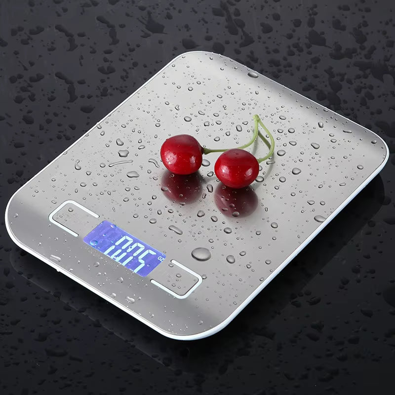 5Kg/10Kg Digital Kitchen Scale LCD Display Stainless Steel Electronic Scales Home Jewelry Food Snacks Weighing Baking Tools