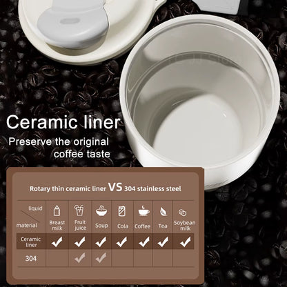 410ML Ceramic Liner Thermos Coffee Cup Travel Coffee Mug Vacuum Insulated Thermos for Coffee Thermal Cup Tumbler Christmas Gift