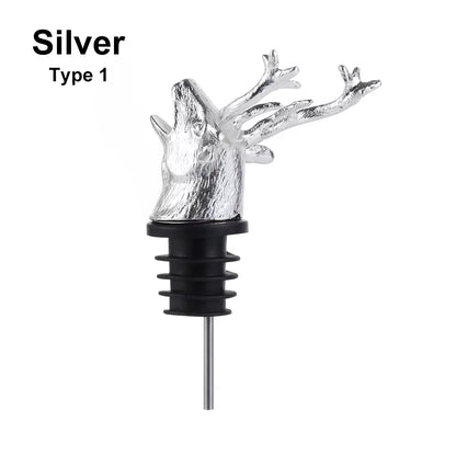 Deer Elk Lion Bull Head Wine Pourer Bottle Stoppers Bar Tools Wedding Party Drinks Wine Aerators Kitchen Tool Accessories