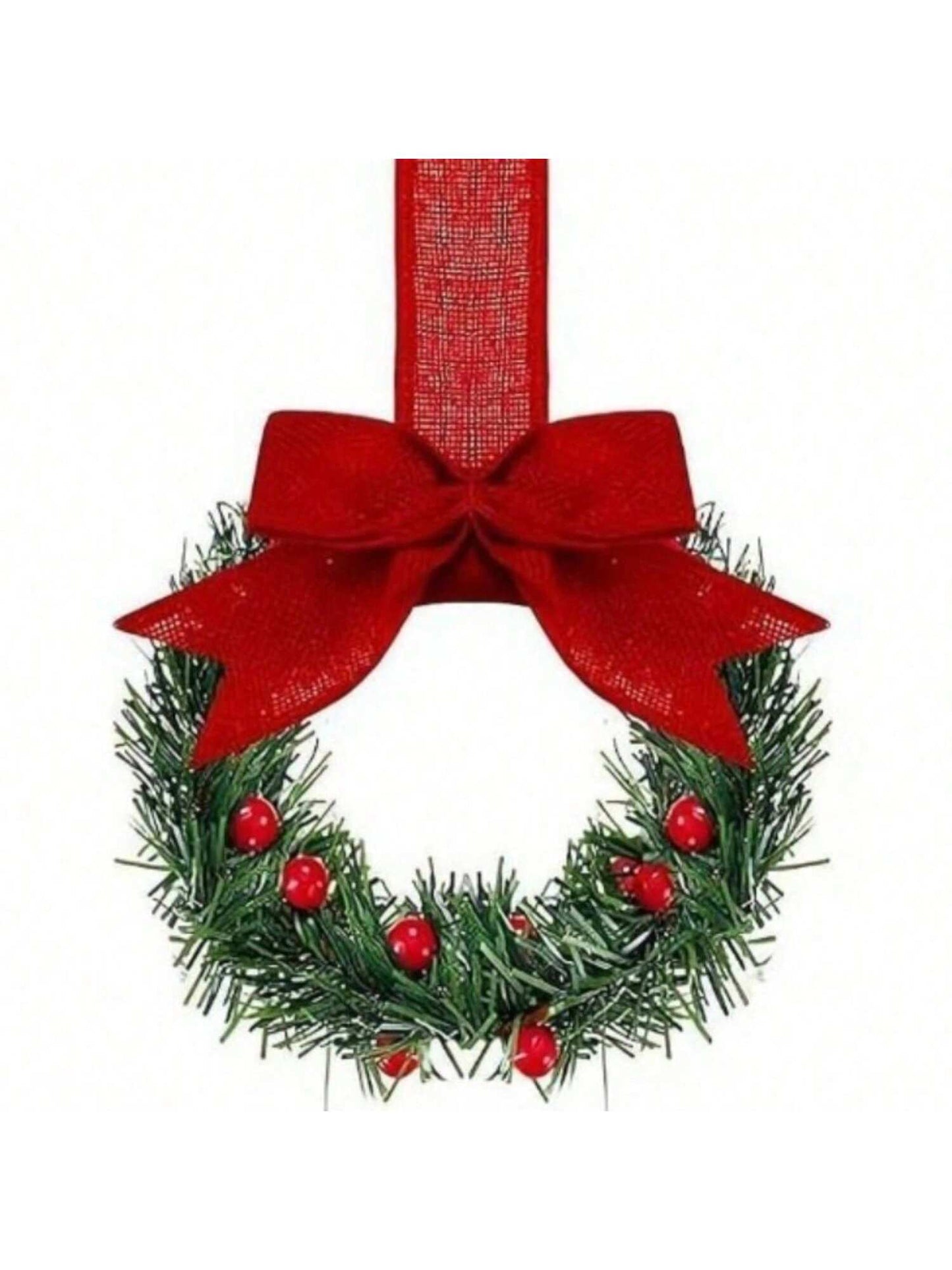 Small Christmas Wreaths,Christmas Kitchen Cabinet Wreaths Wirh Red Berries, Mini Christmas Wreaths for Centerpiece Front Door Decor,Christmas Decorations,Living Room Decorations,Office Decorations