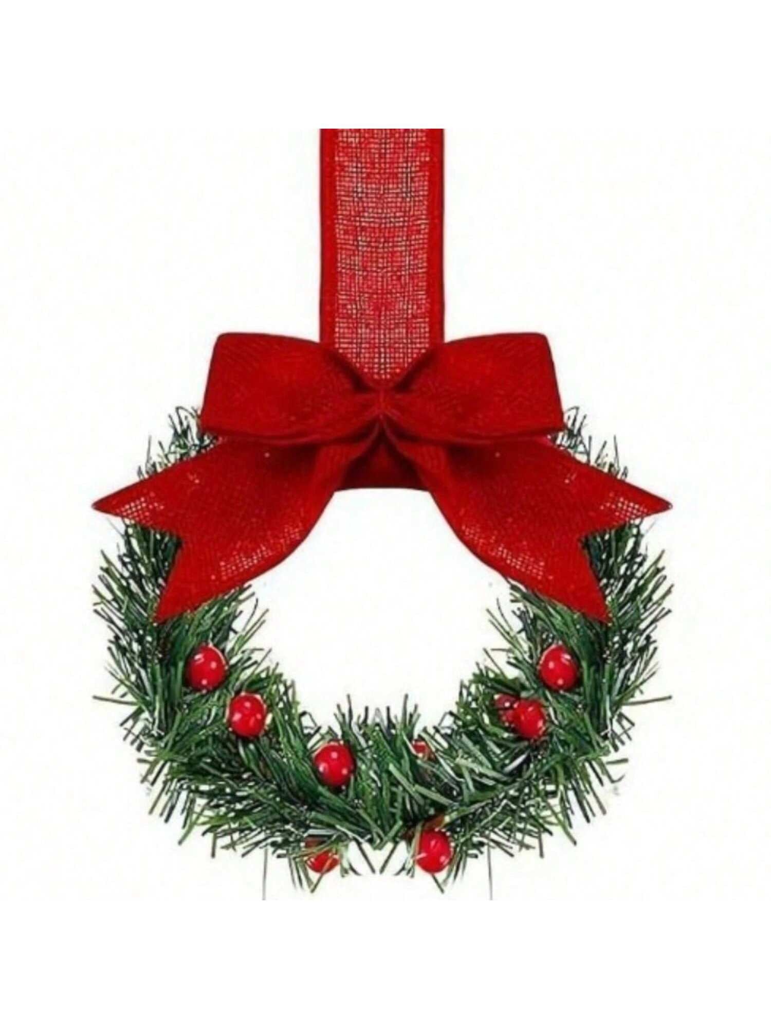 Small Christmas Wreaths,Christmas Kitchen Cabinet Wreaths Wirh Red Berries, Mini Christmas Wreaths for Centerpiece Front Door Decor,Christmas Decorations,Living Room Decorations,Office Decorations