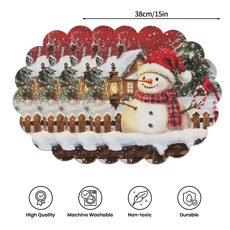 Christmas Table Runner Christmas Decorations Cute Cartoon Santa Claus Gingerbread Man Table Cover Xmas Table Accessories Navidad